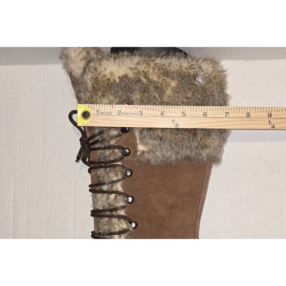 Lafuma Kokta Leather Velvet Feel Warm Fur Winter Snow Boots Brown Sz 6.5 - Picture 3 of 12